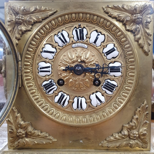 261 - A good 19th Century Brass mantel Clock by Richond. Richond (1795-1873) was a clockmaker and jeweller... 