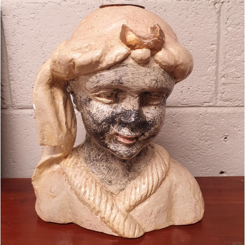 267 - An unusual Plaster Candlestick Bust. H 32 cm approx.