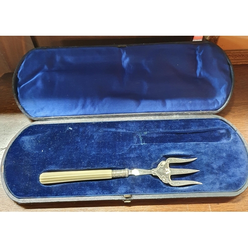 276 - A good quantity of cased Cutlery also to include two large soup Ladles and others.