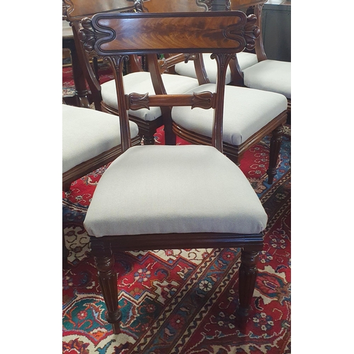 281 - A fabulous set of six William IV dining Chairs in the manner of Gillows with highly carved backs on ... 