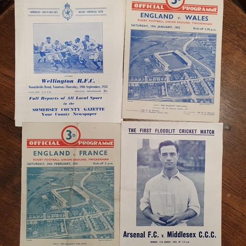 530 - A quantity of Football and Cricket Programmes to include England V Wales January 1952 and England V ... 