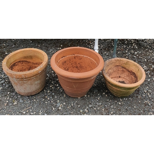 32 - Three circular terracotta Pots.
Largest H27 x D 37 cm approx.