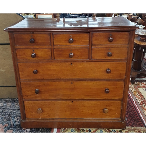 472 - A good Victorian Mahogany blanket Chest of Drawers with original timber knobs. W 129 x D 56 x H 121 ... 