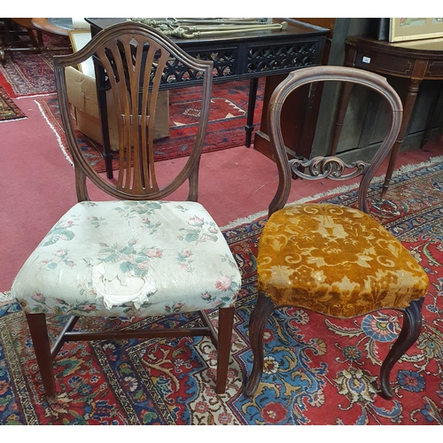 705 - Two 19th Century Mahogany Chairs.
SH 145 x W 55 x D 45 cm approx.