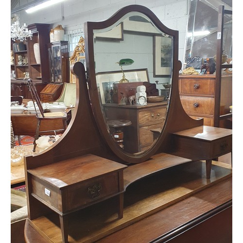 708 - An Edwardian Mahogany and veneered table top Mirror. W 116 x D 27 cm approx.