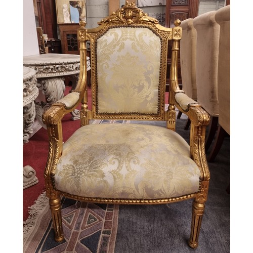 718 - A pair of continental gilded Armchairs.
BH 110 x W 70 x D 70 cm approx.