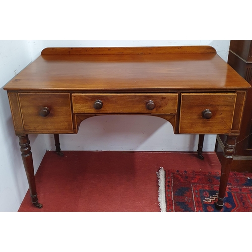 727 - A neat 19th Century Mahogany three drawer side Table on square tapered supports. 106 x 54 x H 75 cm ... 