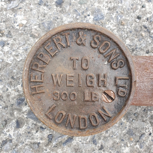 37 - Two 19th Century Winch hooks / weighing scales.
 one by Herbert and Sons, London.