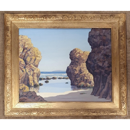 891 - John Nisbitt. 'Rocks at Keurboom Strand Oil on Board, signed LL and inscribed verso 40 x 50 cm appro... 