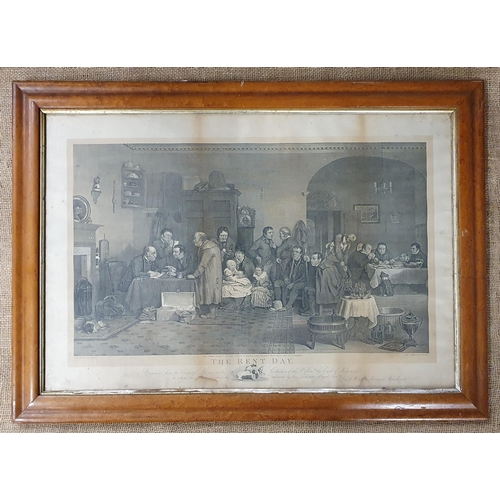 495A - 'The Rent Day'. An early 19th possibly 18th Century Engraving along with another large Engraving of ... 