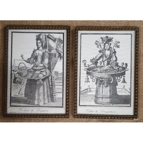 206A - Two Medieval style French Prints. 40 x 28 cm approx.