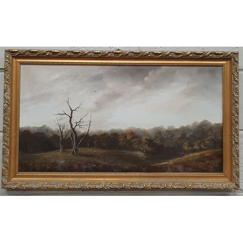 78 - J Whitton a 20th Century Oil on Canvas of a country scene with birds in flight. Monogrammed LR. JKW.... 