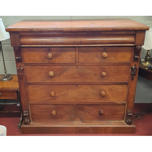 110 - Of really good quality. A 19th Century Mahogany Blanket Chest consisting of two short over three lon... 