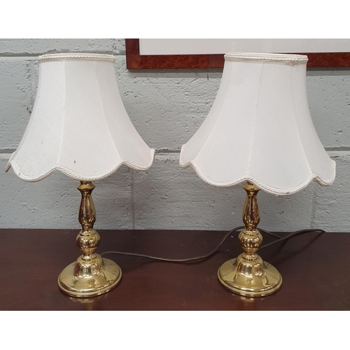 121 - A pair of Brass Table Lamps. H 30 cm approx.