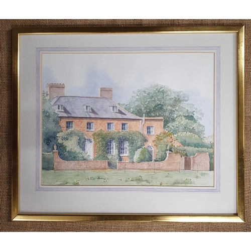 113 - A 20th Century Watercolour of a period house. Signed indistinctly LR. Strover. 32 x 42 cm approx.