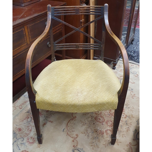 197 - A Regency Mahogany Carver along with a Victorian single Mahogany chair and another. W 54 x SH 45 x B... 