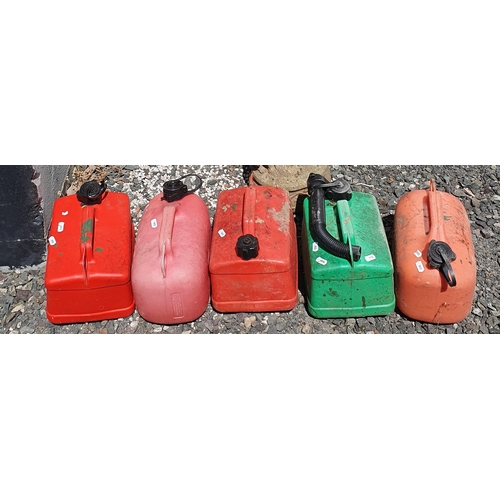 9 - A good Jerrycan along with five plastic petrol Cans.