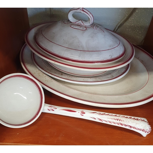 81 - A quantity of 19th Century serving dishes. (lid of tureen damaged) along with a good quantity of ite... 