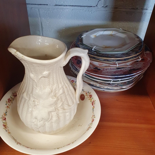 81 - A quantity of 19th Century serving dishes. (lid of tureen damaged) along with a good quantity of ite... 