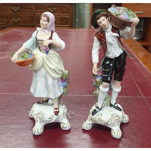 149 - A good pair of Czechoslovakian Royal Dux Porcelain Figures along with a Mintons Stoke-On-Trent Tile.... 