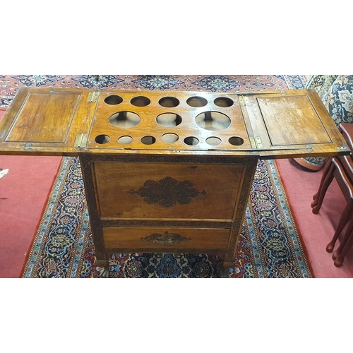 168 - A good Rosewood Drinks Cabinet with fitted interior and highly carved outline. 61 x 43 x H 77 cm app... 