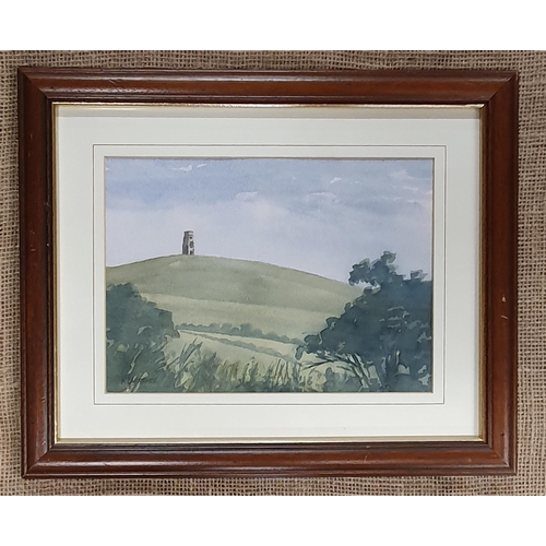 197 - K Laurence. A Watercolour of a ruin on a mountain top along with an Oil on Board or an Italian scene... 