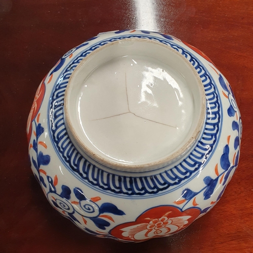 278 - A good early Oriental hand painted Bowl along with a small Charger. D 23.5 x H 10, D 30 cm approx.