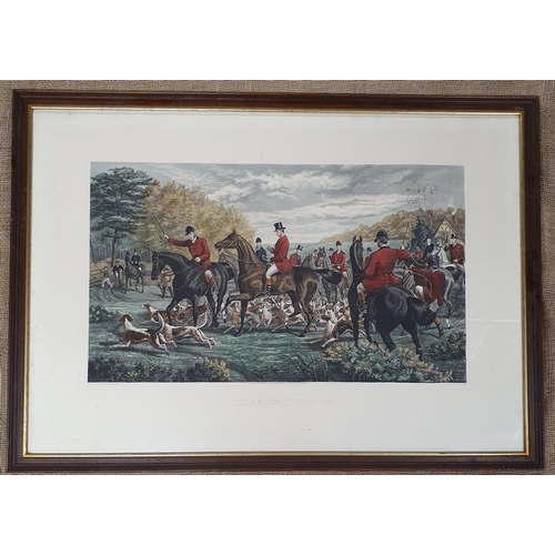 305 - A really good set of four framed coloured hunting Prints after Sheldon Williams. 'A fast 20 minutes,... 