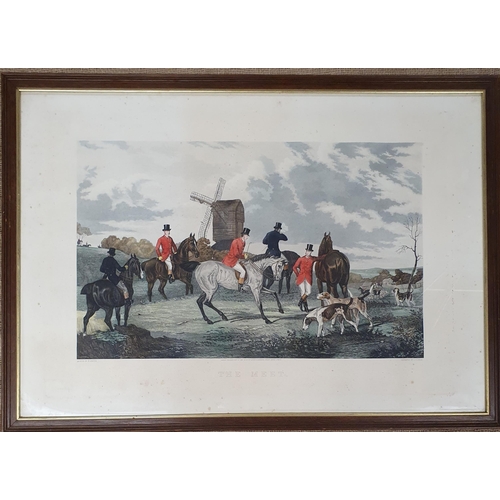 305 - A really good set of four framed coloured hunting Prints after Sheldon Williams. 'A fast 20 minutes,... 