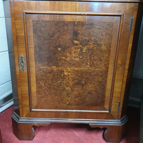 491 - A 20th Century Walnut and veneered Corner Cabinet with painted interior. H 178 cm approx.