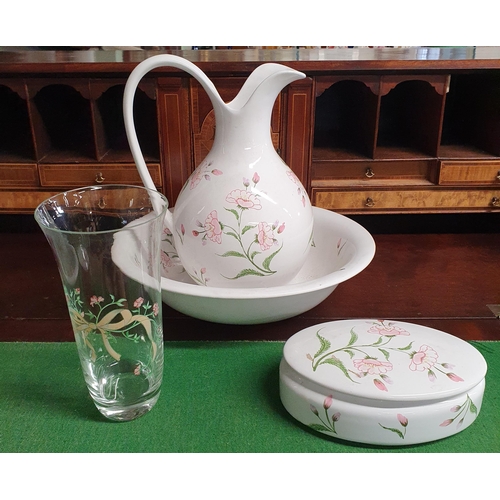 865 - A good quantity of items to include a Wash Bowl, Jug and Soap Dish along with a large hand decorated... 