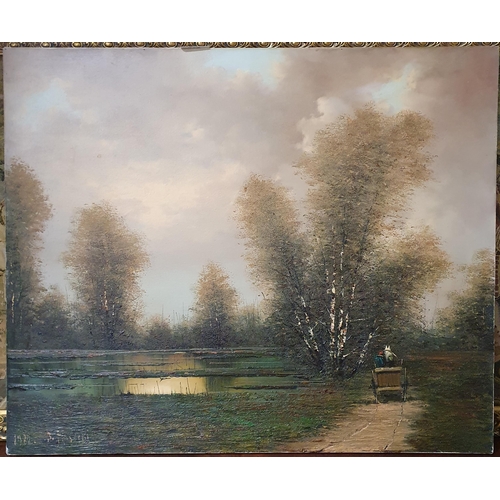 874 - A good landscape Oil on Canvas signed B Piasecki LL and dated 1982, possibly Bohdan Piasecki 54 x 65... 