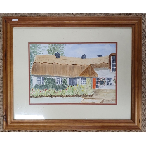 895 - Paula Harty 'Forge Cottage' Watercolour along with other Pictures.