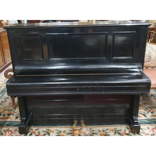 655 - A C Beckstein upright Piano with an ebonised case, This piano was originally owned by Ballyfin House... 