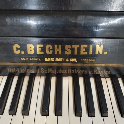 655 - A C Beckstein upright Piano with an ebonised case, This piano was originally owned by Ballyfin House... 