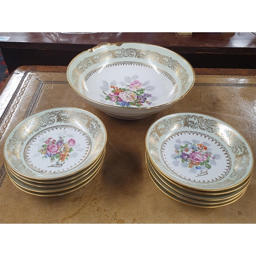 700 - A Fabulous Limoges Rehausse Main Dessert Service consisting of a large serving Bowl along with ten D... 