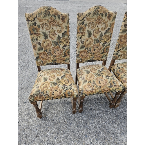 756 - A set of eight late 19th early 20th Century upholstered Dining Chairs. 
BHY 112 x SH 50 x W 49 x D 4... 