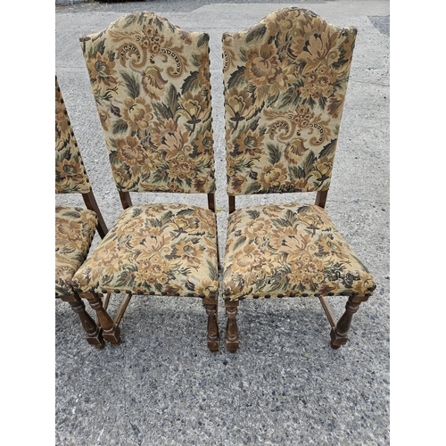 756 - A set of eight late 19th early 20th Century upholstered Dining Chairs. 
BHY 112 x SH 50 x W 49 x D 4... 