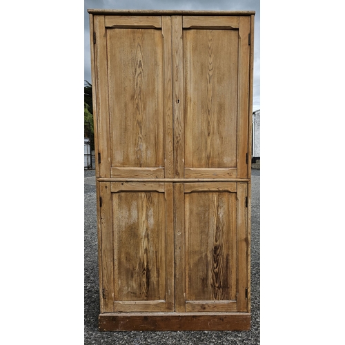 758 - A good 19th Century Pine two door linen/food Cupboard. H 206 x W 102 x D 46 cm approx.