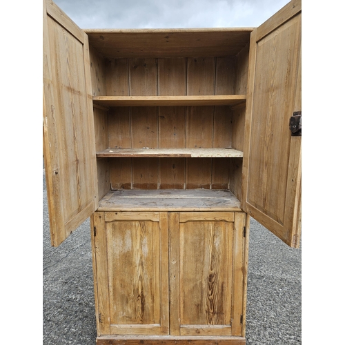 758 - A good 19th Century Pine two door linen/food Cupboard. H 206 x W 102 x D 46 cm approx.