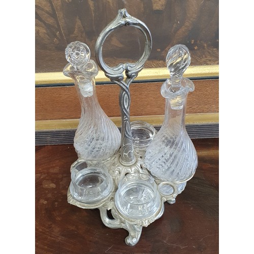 757 - A Silver plate condiment Set.
H 32 cm approx.