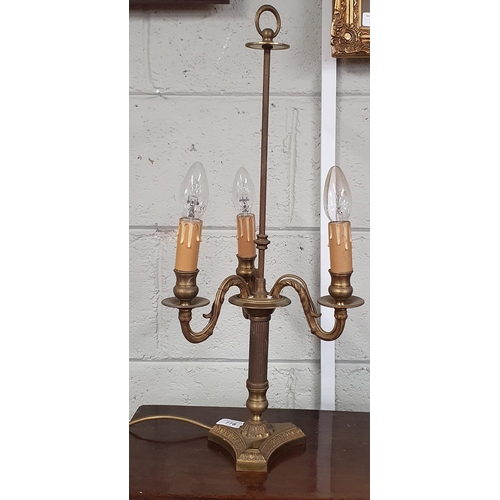 778 - A triple branch early 20th Century table Lamp.
H 56 cm approx.