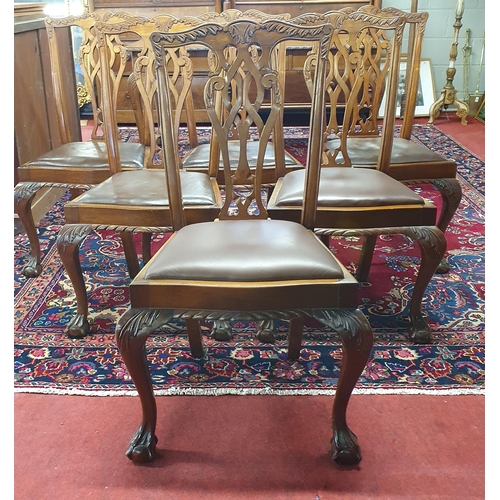 781 - An Edwardian Mahogany rope edge dining room Table along with a set of Chairs. H 76 x W 153 x D 90 cm... 