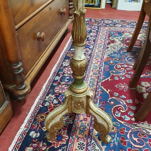 783 - An early 20th Century Timber and painted standard Lamp with Shade. H 177 cm approx.