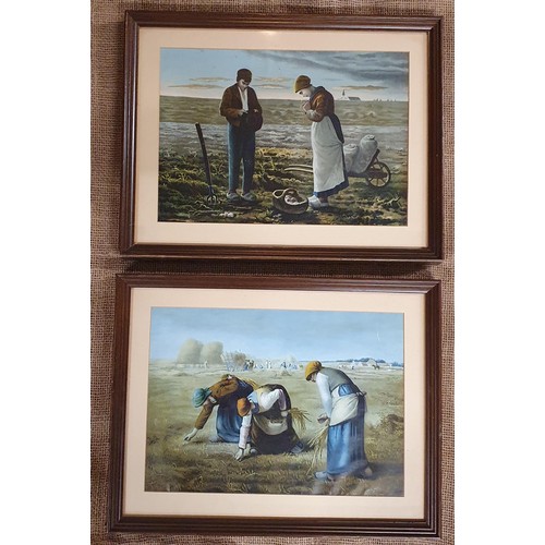 787 - Two needlework Pictures along with other Prints etc. Largest H 62 x W 72 cm approx.