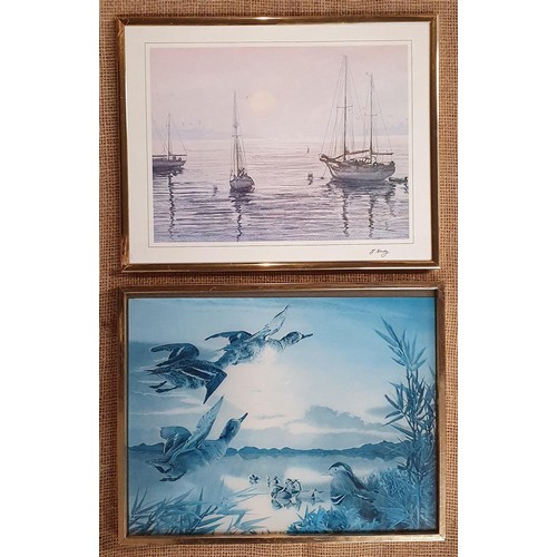 787 - Two needlework Pictures along with other Prints etc. Largest H 62 x W 72 cm approx.