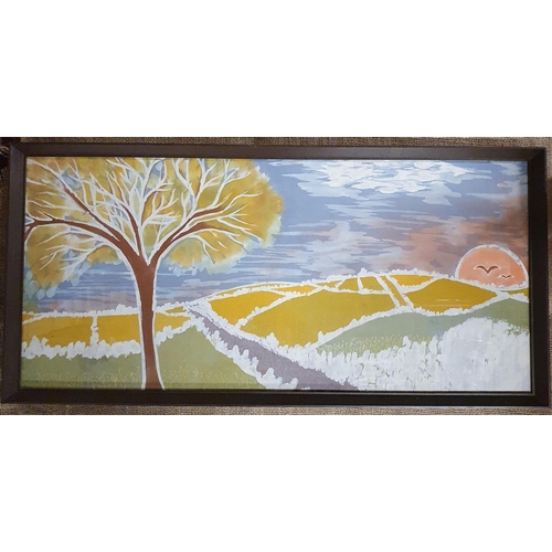 792 - A 20th Century Oil on Board of a landscape scene, no apparent signature. H 44 x W 90 cm approx.