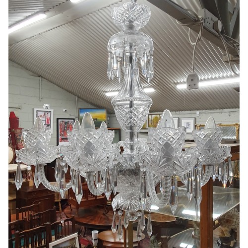 942 - A good eight branch Chandelier with crystal drops. (ensuite to lot 515 later in the auction). H 75  ... 