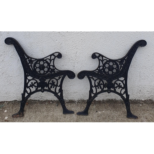 765A - A good set of metal Garden Bench ends. 
Height 75 cm approx.