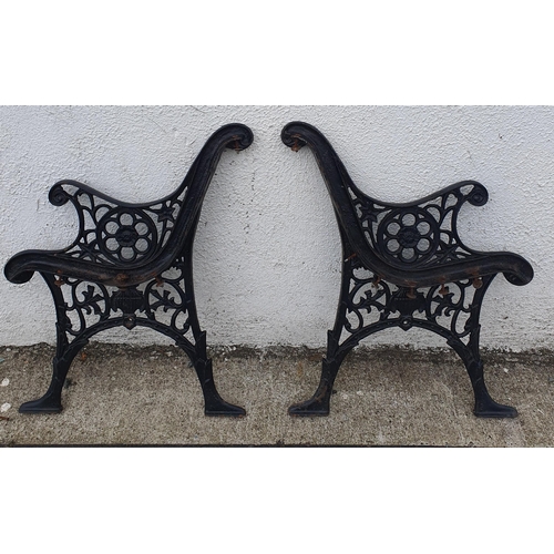 765A - A good set of metal Garden Bench ends. 
Height 75 cm approx.